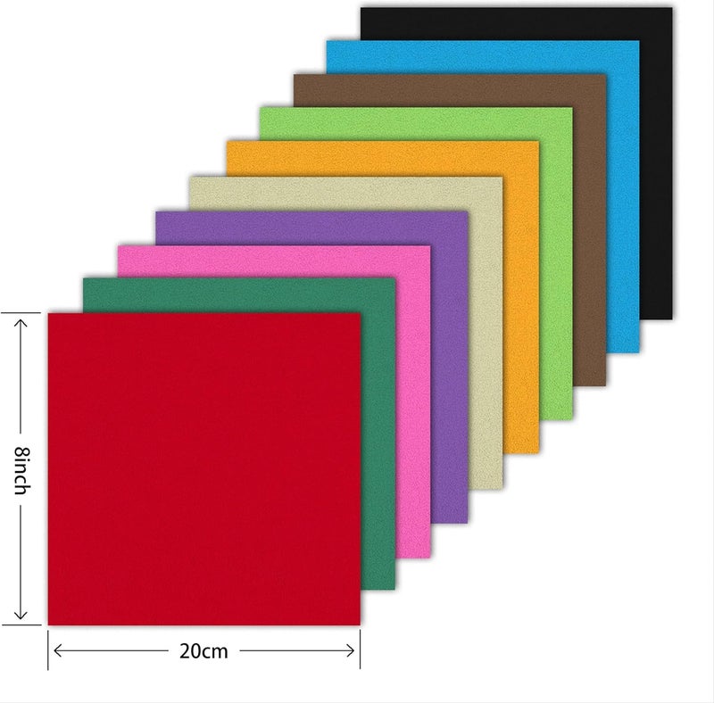 BUBU Origami Paper 8 x 8 Inch / 20x20 cm Square Double Sided Color 150 Sheets with 15 Vivid Colors - Easy Fold Paper for Beginner, DIY Creation ,School Arts,Gifts Crafts Projects - Image 2